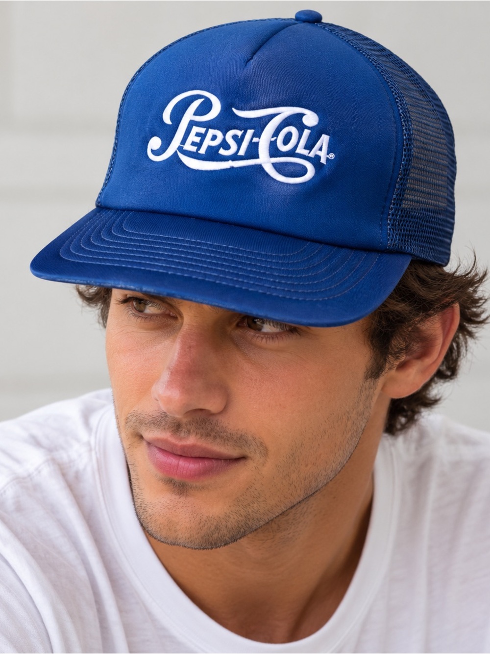 VTG Pepsi Cola Truckers Dad Hat Cap SnapBack Embroidered Blue NOS